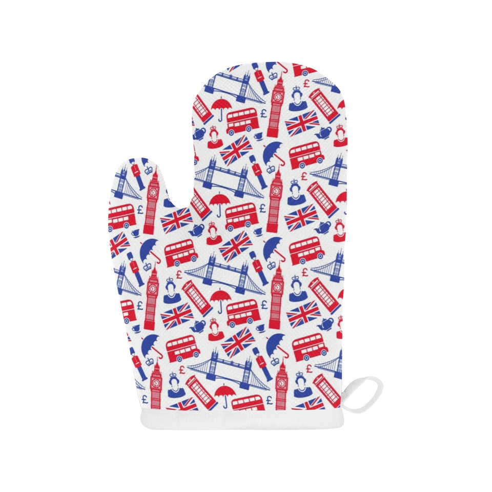 British Pattern Print Design 01 Heat Resistant Oven Mitts