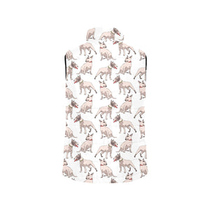 Bull Terrier Pattern Print Design 04 Men's Padded Vest
