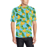 banana leaves banana design pattern Men's All Over Print Polo Shirt