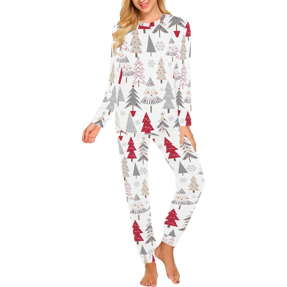 Cute Christmas tree pattern Women's All Over Print Pajama Set