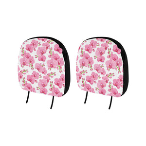 pink purple orchid pattern background Car Headrest Cover