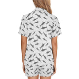 Swordfish Pattern Print Design 04 Women's V-Neck Short Pajama Set