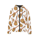 Paint Guitar Pattern Women's Padded Hooded Jacket