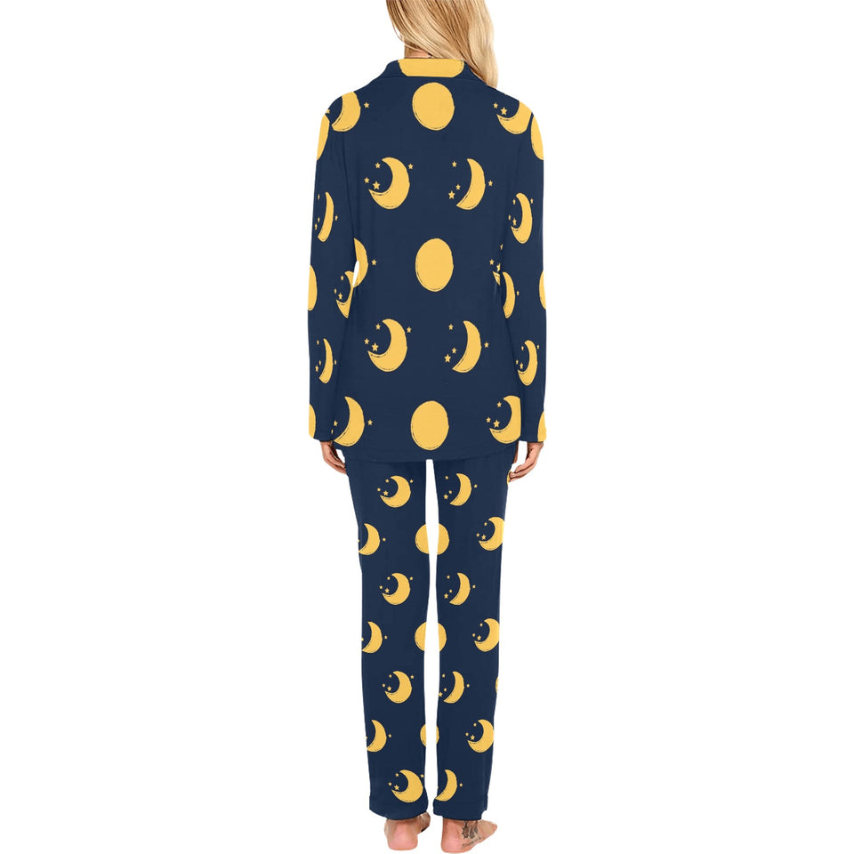 Moon star pattern Women's Long Pajama Set