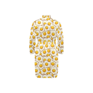 Fried Eggs Pattern Print Design 02 Men's Long Sleeve Belted Night Robe