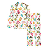 Color cute owl pattern Women's Long Pajama Set