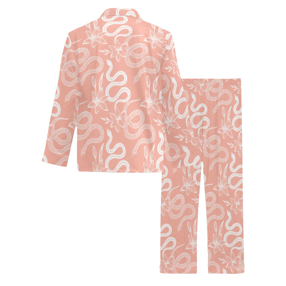 Snake lilies flower pattern Men's Long Pajama Set