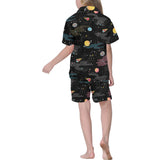 space pattern Kids' Boys' Girls' V-Neck Short Pajama Set