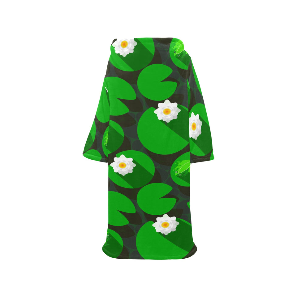 Frog waterlily pattern Blanket Robe with Sleeves