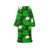 Frog waterlily pattern Blanket Robe with Sleeves