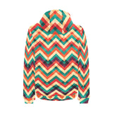 zigzag chevron colorful pattern Men's Padded Hooded Jacket