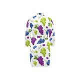 Grape pattern Men's Long Sleeve Belted Night Robe