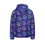 Dog Paws Pattern Print Design 02 Kids' Boys' Girls' Padded Hooded Jacket