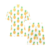 Pineapples pattern Men's V-Neck Short Pajama Set
