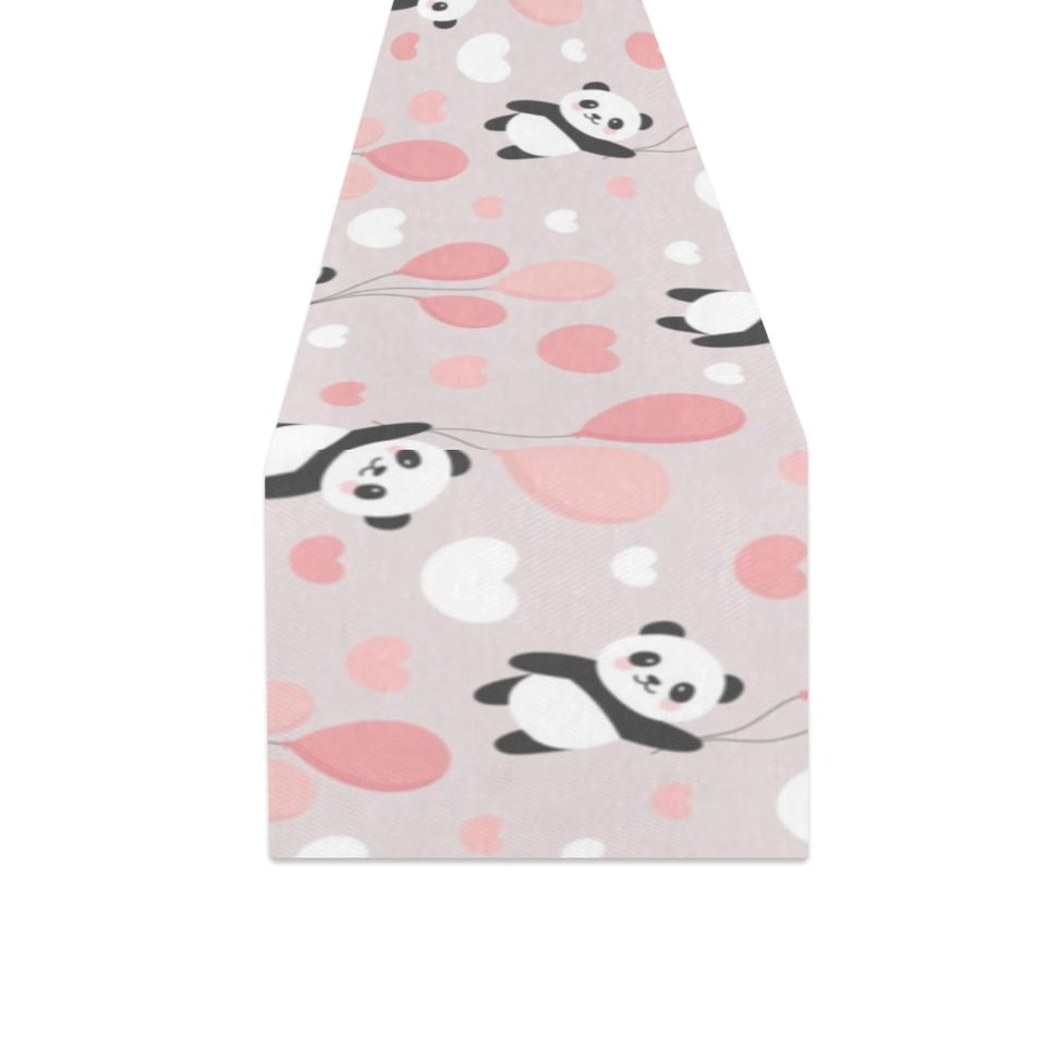 Cute panda ballon heart pattern Table Runner