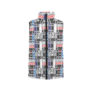 Skate Board Pattern Print Design 04 Men's Padded Vest