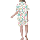 Colorful shell pattern Kids' Boys' Girls' V-Neck Short Pajama Set