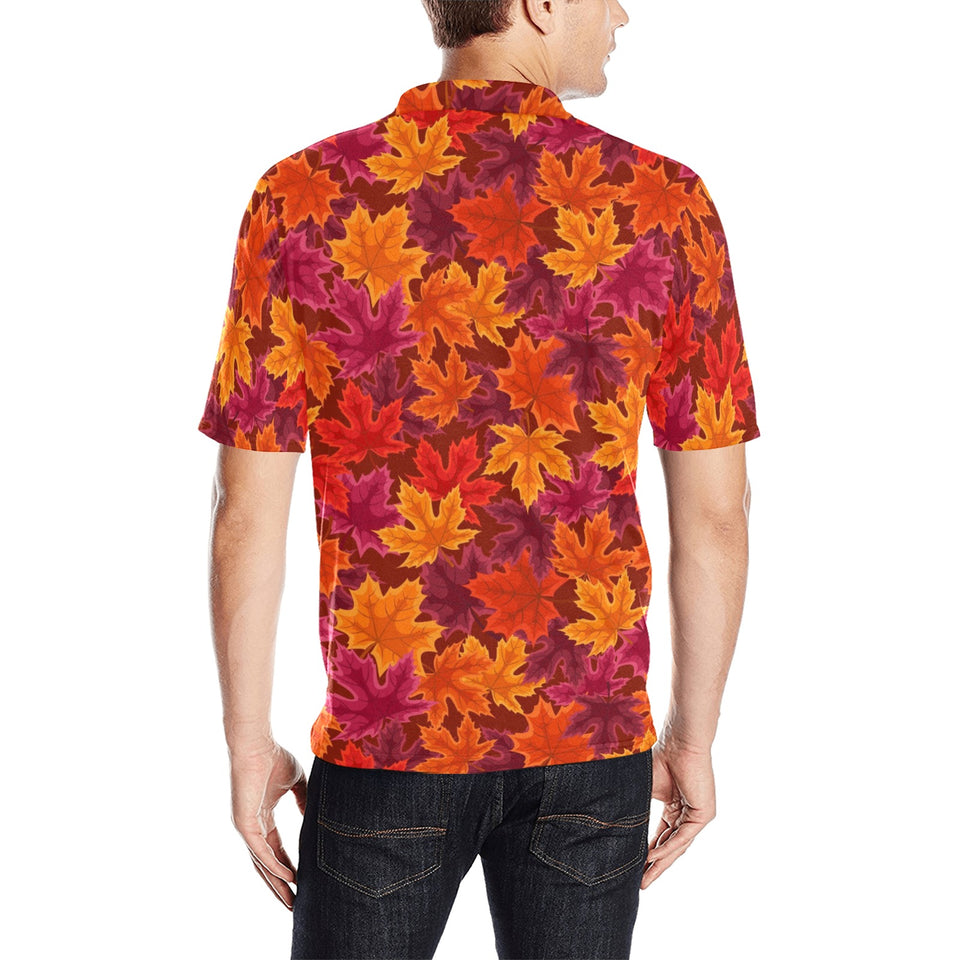 Autumn maple leaf pattern Men's All Over Print Polo Shirt