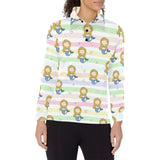 Cute hand drawn mermaid Women's Long Sleeve Polo Shirt