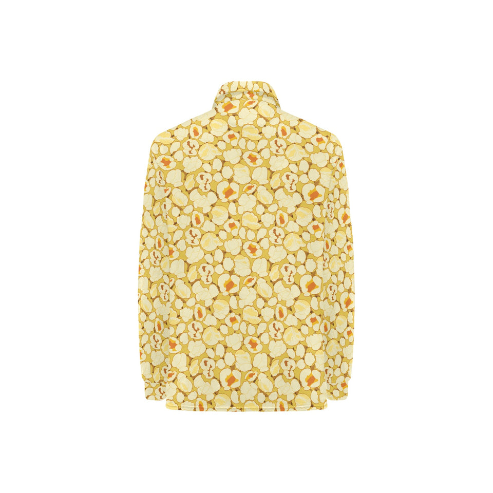 Popcorn Pattern Print Design 04 Women's Long Sleeve Polo Shirt