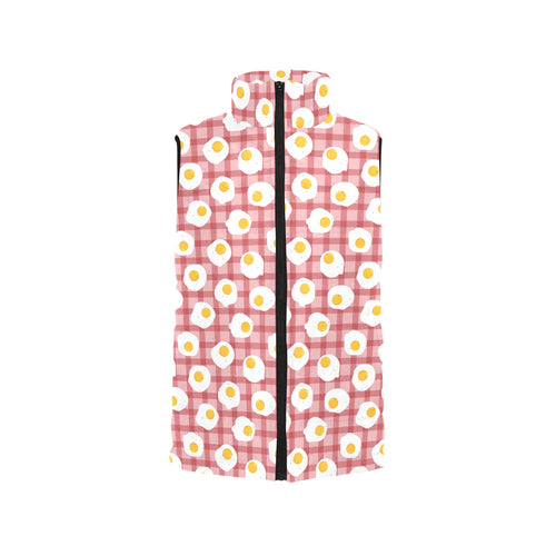 Fried Eggs Pattern Print Design 03 Women's Padded Vest
