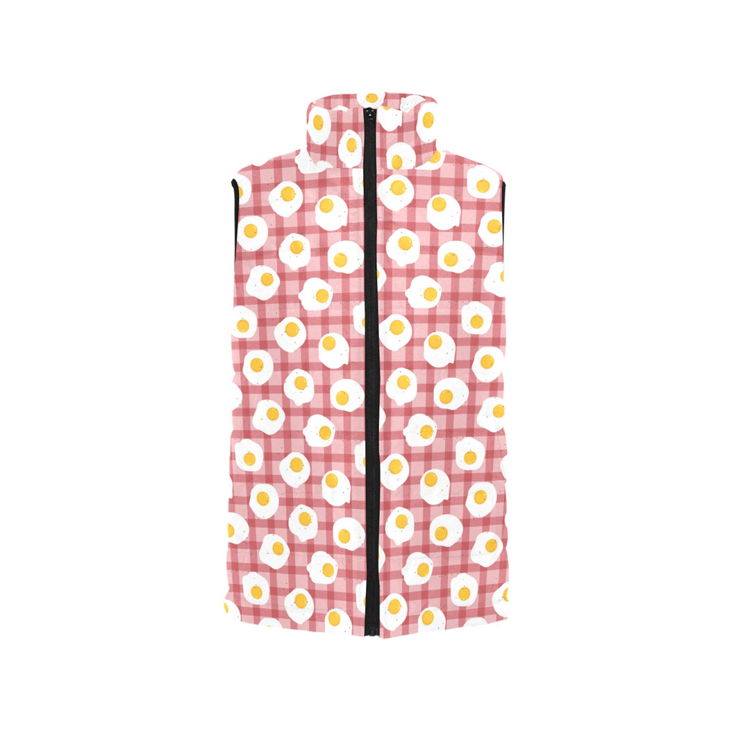 Fried Eggs Pattern Print Design 03 Women's Padded Vest