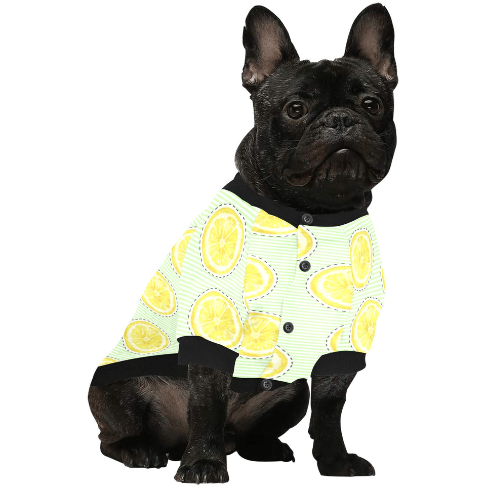 slice of lemon pattern All Over Print Pet Dog Round Neck Fuzzy Shirt
