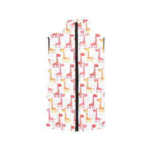 Giraffe Pattern Print Design 03 Women's Padded Vest