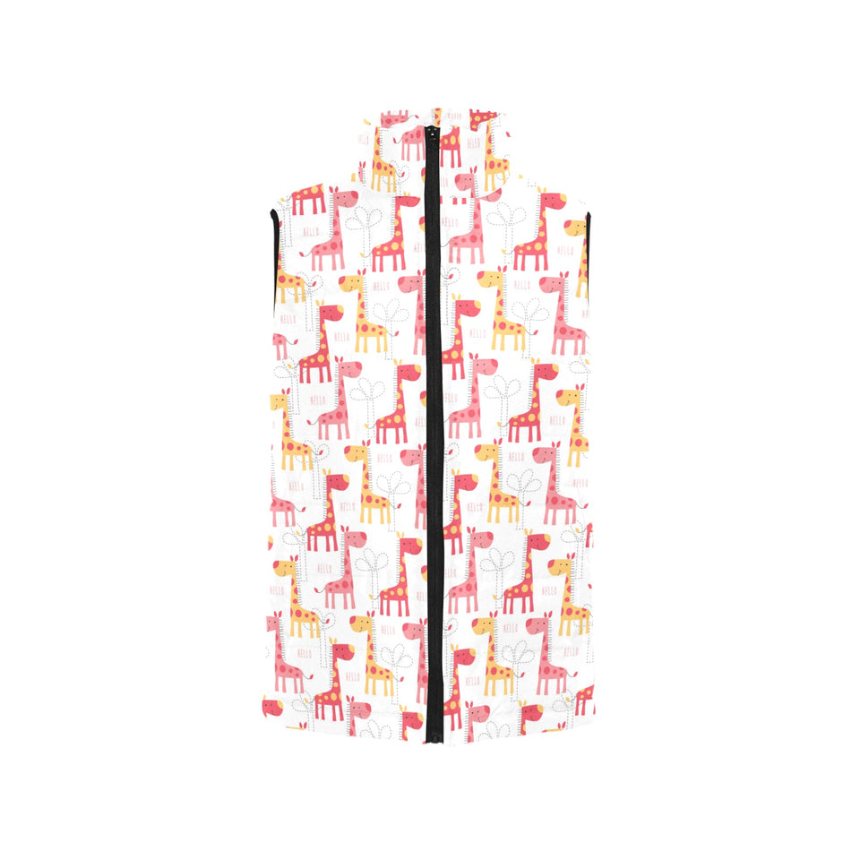 Giraffe Pattern Print Design 03 Women's Padded Vest