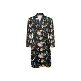 Hummingbird Pattern Print Design 03 Men's Long Sleeve Belted Night Robe