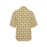 English Bulldog Pattern Print Design 02 Women's All Over Print Hawaiian Shirt