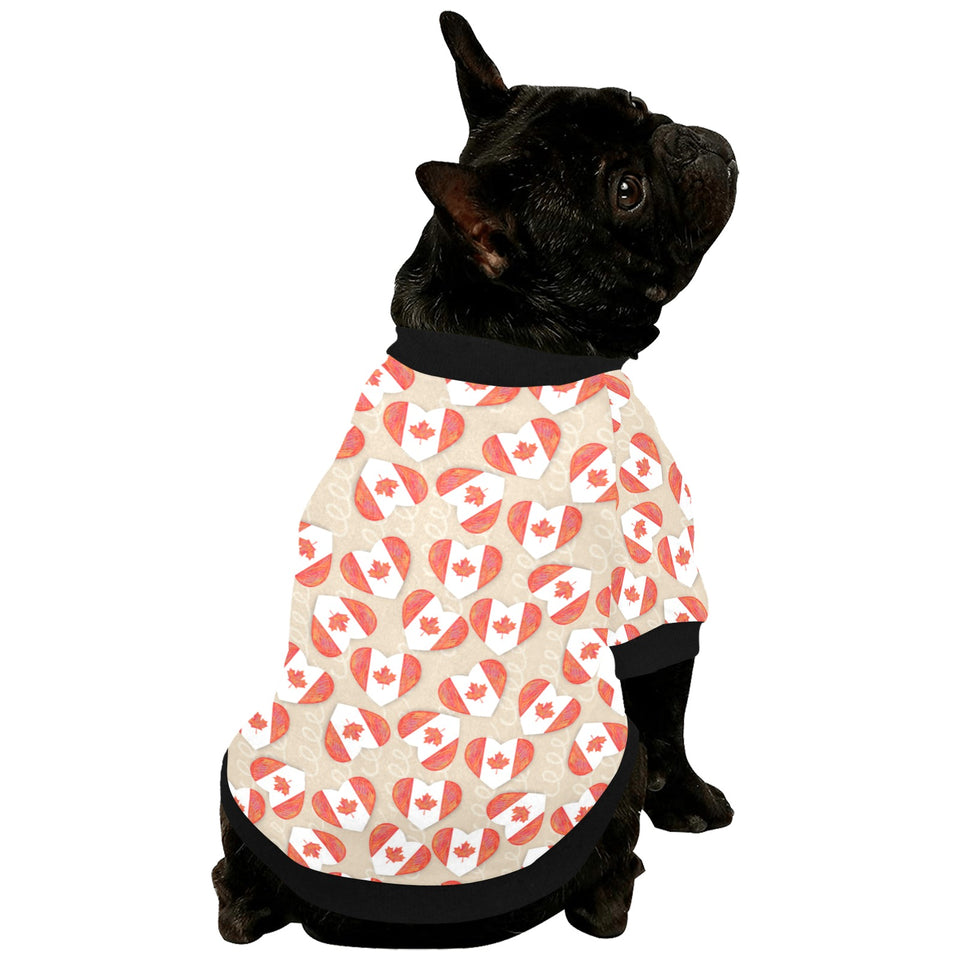Canada Pattern Print Design 01 All Over Print Pet Dog Round Neck Fuzzy Shirt