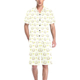 Cute cartoon frog baby pattern Men's V-Neck Short Pajama Set