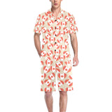 Canada Pattern Print Design 01 Men's V-Neck Short Pajama Set