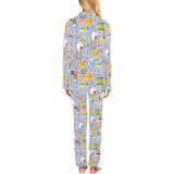 Math Pattern Print Design 04 Women's Long Pajama Set