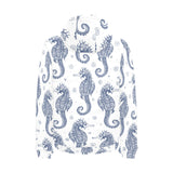 Seahorse pattern background Men's Padded Hooded Jacket