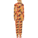 red rooster chicken cock pattern Women's All Over Print Pajama Set