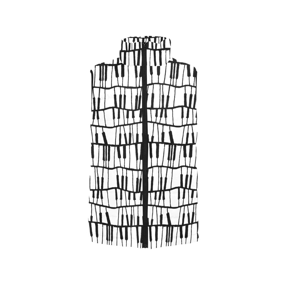 Piano Pattern Print Design 03 Women's Padded Vest
