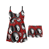 Billiard Ball Pattern Print Design 05 Chest Sexy Pleated Two Piece Swim Dress