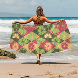 Cool Geometric lime pattern Beach Towel