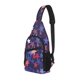 Red blue star pattern All Over Print Chest Bag