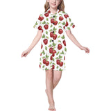 Red apples pattern Kids' Boys' Girls' V-Neck Short Pajama Set