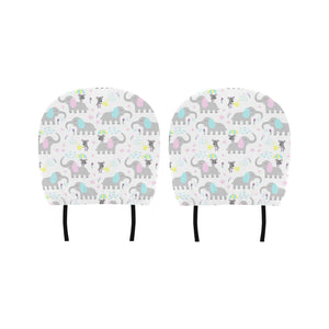 Cute elephant mouse pattern Car Headrest Cover