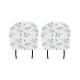 Cute elephant mouse pattern Car Headrest Cover