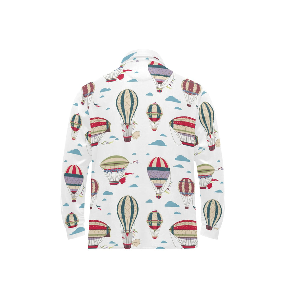 Hot air balloon pattern Men's Long Sleeve Polo Shirt