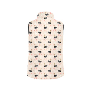 Ostrich Pattern Print Design 05 Men's Padded Vest