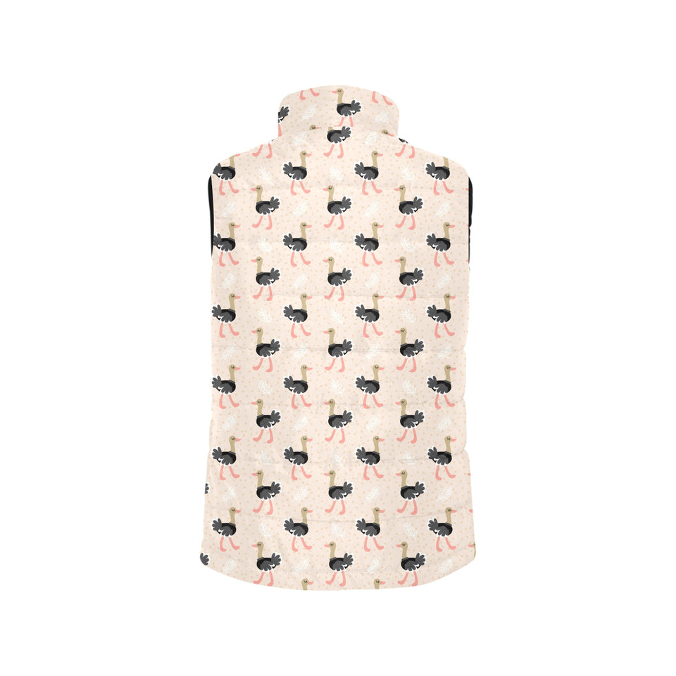 Ostrich Pattern Print Design 05 Men's Padded Vest