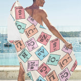 Chemistry Periodic Table Pattern Print Design 02 Beach Towel