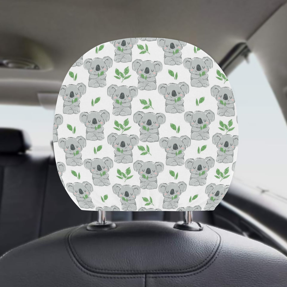 Hand drawn Koala leaves pattern Car Headrest Cover