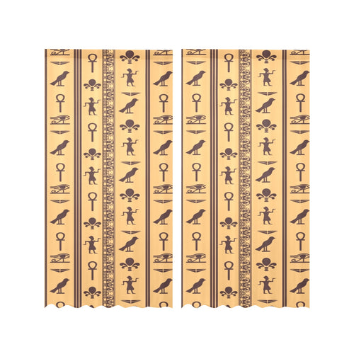 Egypt Hieroglyphics Pattern Print Design 02 Gauze Curtain